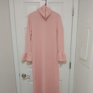 SHEIN Pink Floor Length Cowl Neck Dress